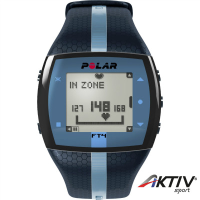 Polar FT4 férfi pulzusmérő óra sötétkék világoskék csíkkal
