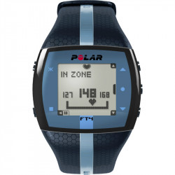 Polar FT4 férfi pulzusmérő óra sötétkék világoskék csíkkal Fitness Polar