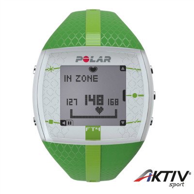 Polar FT4 női pulzusmérő óra sötétzöld világoszöld csíkkal