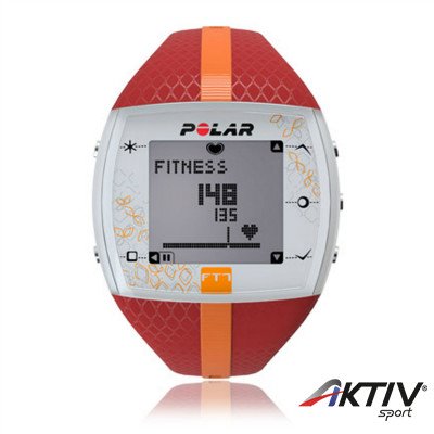 Polar FT7F női pulzusmérő óra piros narancssárga csíkkal