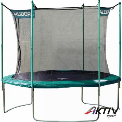 Trambulin szett védőhálóval Hudora 305 cm-es, zöld