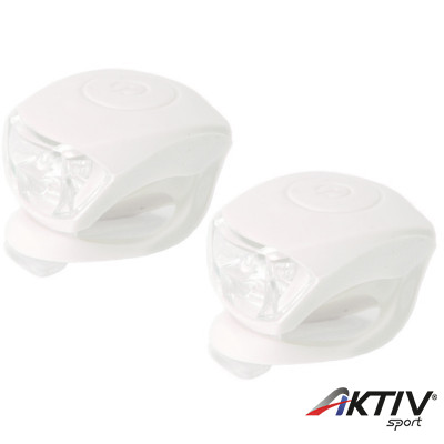 Kerékpár villogó szilikonos első+hátsó 2 ledes fehér