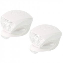 Kerékpár villogó szilikonos első+hátsó 2 ledes fehér Kerékpár tartozékok