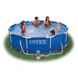 Vízforgatós medence, fémvázas, 305x76 cm medence takaróval Medence Intex