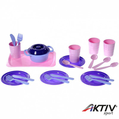 Étkészlet, lila-pink PLASTO
