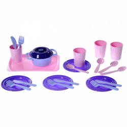 Étkészlet, lila-pink PLASTO Játék Plasto
