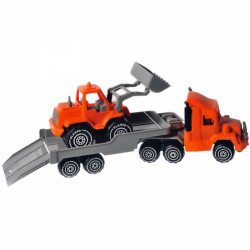 Munkagép szállító tréler PLASTO Munkagép játékok Plasto