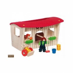 Fa istálló kiegészítőkkel GOKI Játék Goki