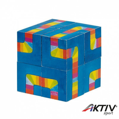 Fa kocka puzzle-labirintus GOKI