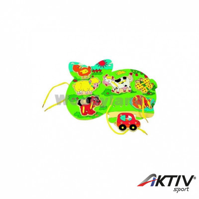 Fa puzzle fűzőjáték WOODY