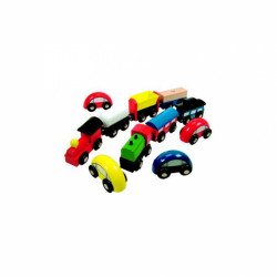 Fa vonat szett - WOODY Húzogatós tologatós fajáték Woody