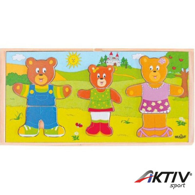 Öltöztethető maci család WOODY