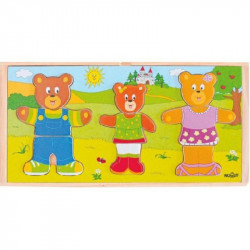 Öltöztethető maci család WOODY Készségfejlesztő játék Woody