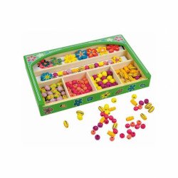 Virágos gyöngyfűző WOODY Gyöngyök Woody