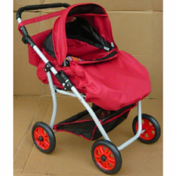 Iker babakocsi Bambi Twin piros