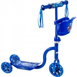 Háromkerekű roller gyerek kék kosaras Sportszer