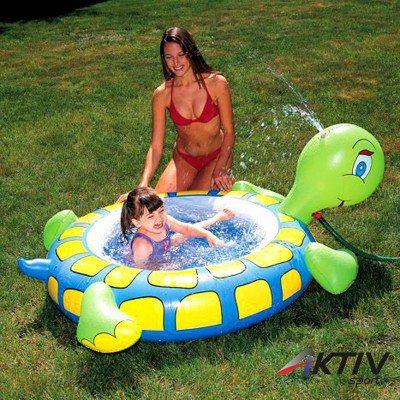 Teknős spriccelő medence