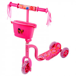 Háromkerekű roller gyerek rózsaszín kosaras Sportszer