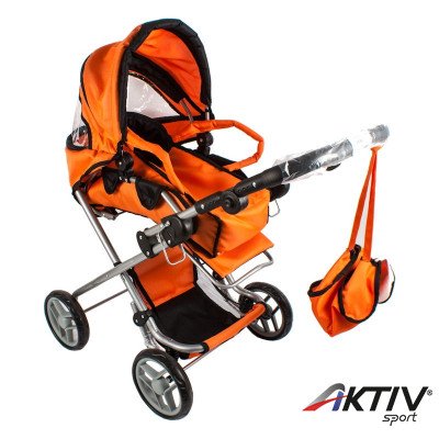 Mély táskás babakocsi narancs