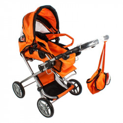 Mély táskás babakocsi narancs Játék 4M