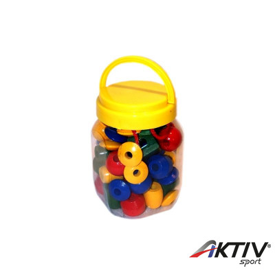 Fa gyöngyfűző készlet zsinórral nagy