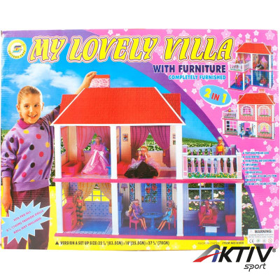 Babaház bútorokkal 83x25,5x80 cm