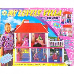 Babaház bútorokkal 83x25,5x80 cm Játék 4M