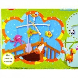 Textil bébijáték - ágyra szerelhető zenélő mobil Textil bébi játékok Biba Toys