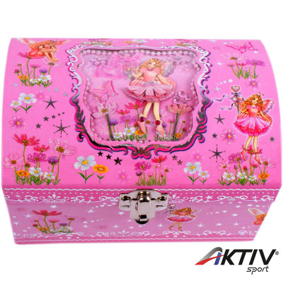 Tündéres ékszerdoboz tükörrel rózsaszín