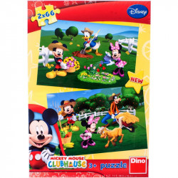 Puzzle 2x66 db - Mickey Mouse Puzzle Dino