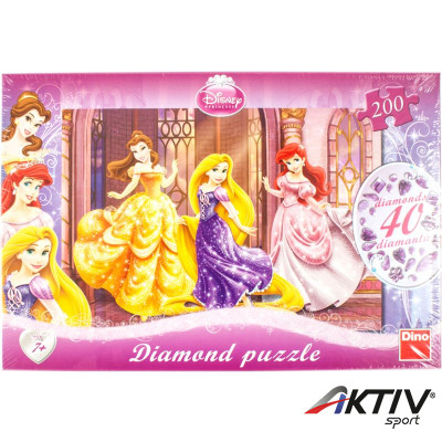 Puzzle 200 db  Csillogó kövek - Hercegnők