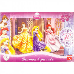 Puzzle 200 db  Csillogó kövek - Hercegnők Puzzle Dino