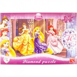 Puzzle 200 db  Csillogó kövek - Hercegnők Puzzle Dino
