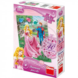 Puzzle 200 db - Csillogó Csipkerózsika Puzzle Dino