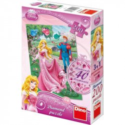 Puzzle 200 db - Csillogó Csipkerózsika Puzzle Dino