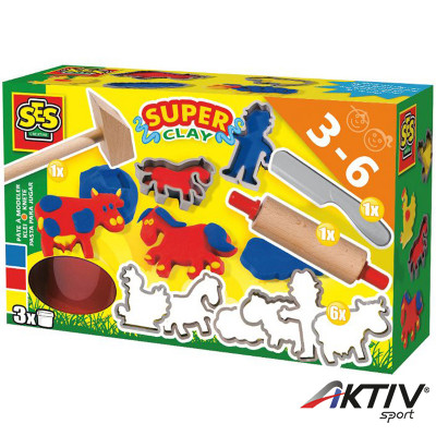 Gyurma szett - 3 szín, 3 szerszám, 6 kinyomó forma