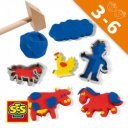 Gyurma szett - 3 szín, 3 szerszám, 6 kinyomó forma