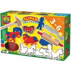 Gyurma szett - 3 szín, 3 szerszám, 6 kinyomó forma Gyurma SES Creative