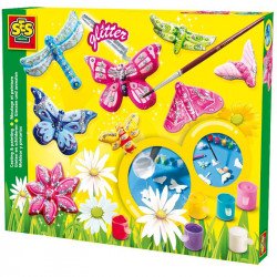 Gipszkiöntő - csillogó lepkék Színező SES Creative