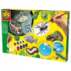 Gipszkiöntő játék - sötétben világító ijesztő állatok Színező SES Creative