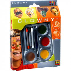 Clowny - arcfestő 3 ceruza és 4 korong Smink készletek