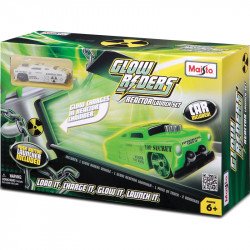 Autópálya kilövővel és sötétben világító autóval Maisto Autópályák, parkolóházak Maisto