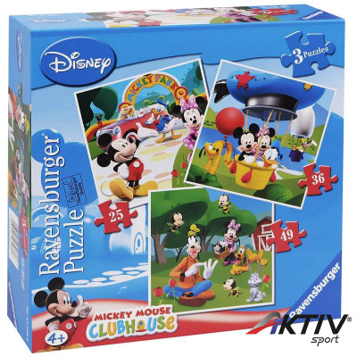 Puzzle 3IN1 - Mickey egér játszóháza Ravensburger