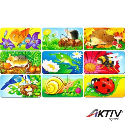 Puzzle 9x2 db - Állatok a kertben Ravensburger