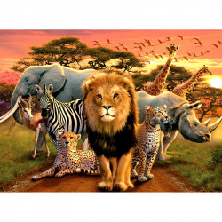 Puzzle 500 db - Afrikai állatok Ravensburger