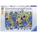 Puzzle 500 db - A világ állatai Ravensburger