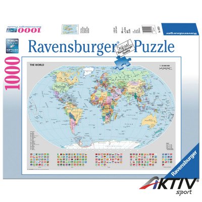 Puzzle 1000 db - Világtérkép Ravensburger
