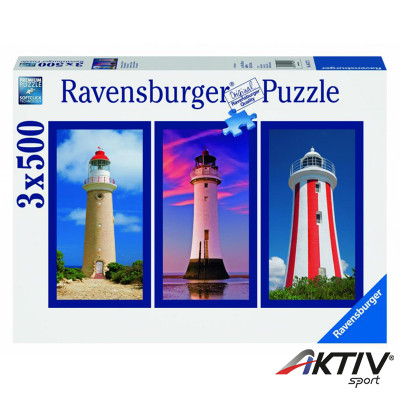 Puzzle 3x500 db - Világítótornyok Ravensburger