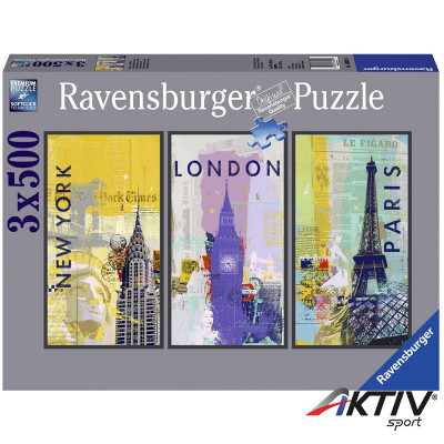 Puzzle 3x500 db - Világvárosok Ravensburger