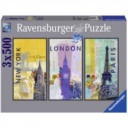 Puzzle 3x500 db - Világvárosok Ravensburger Puzzle Ravensburger